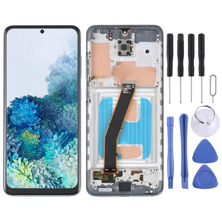 TFT LCD Screen For Samsung Galaxy S20 SM-G980 Digitizer Full Assembly with Frame,Not Supporting Fingerprint Identification(Grey) - LCD Screen by PMC Jewellery | Online Shopping South Africa | PMC Jewellery
