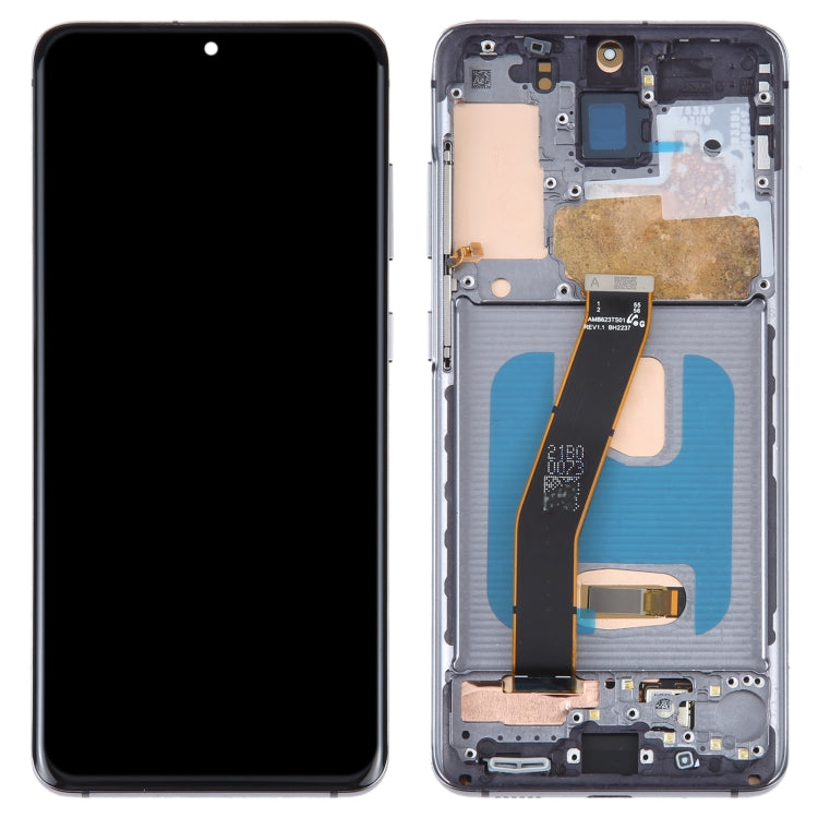 OLED Material LCD Screen for Samsung Galaxy S20 SM-G980 Digitizer Full Assembly With Frame(Black) - LCD Screen by PMC Jewellery | Online Shopping South Africa | PMC Jewellery
