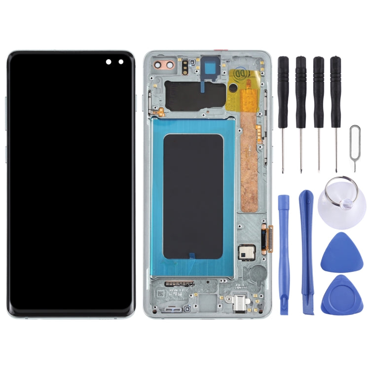 Original Super AMOLED LCD Screen for Samsung Galaxy S10+ Digitizer Full Assembly with Frame (Green) - LCD Screen by PMC Jewellery | Online Shopping South Africa | PMC Jewellery