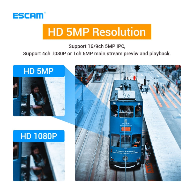 ESCAM K716 HD 5MP 16CH Smart NVR Network Video Recorder - Digital Video Recorder by ESCAM | Online Shopping South Africa | PMC Jewellery | Buy Now Pay Later Mobicred