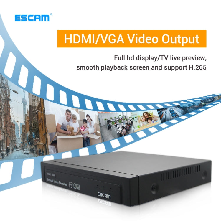 ESCAM K716 HD 5MP 16CH Smart NVR Network Video Recorder - Digital Video Recorder by ESCAM | Online Shopping South Africa | PMC Jewellery | Buy Now Pay Later Mobicred