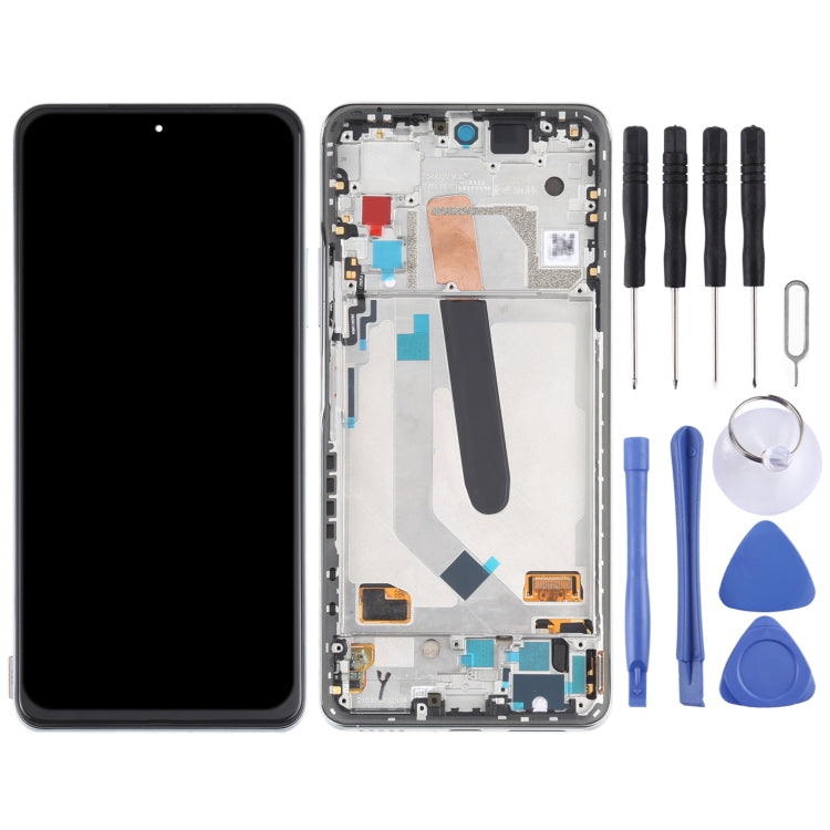 AMOLED Material Original LCD Screen and Digitizer Full Assembly With Frame for Xiaomi Redmi K40 / Redmi K40 Pro / Redmi K40 Pro+ / Mi 11i / Poco F3 / M2012K11AC M2012K11C M2012K11AG M2012K11G(Silver) - LCD Screen by PMC Jewellery | Online Shopping South Africa | PMC Jewellery