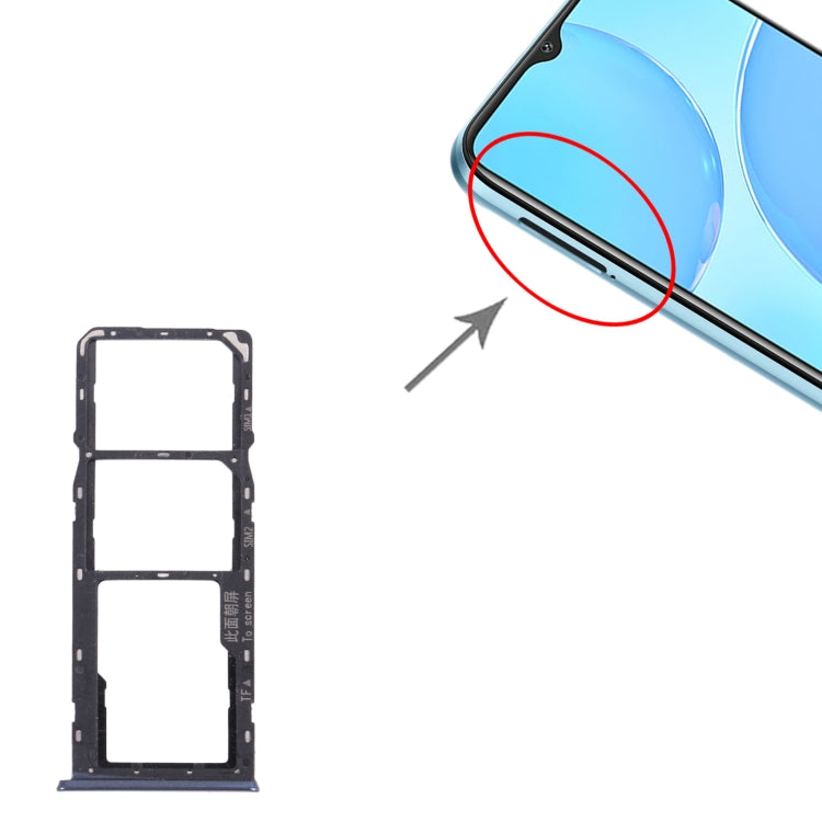 For OPPO A15s CPH2179  SIM Card Tray + SIM Card Tray + Micro SD Card Tray (Black) - Card Tray by PMC TechLife | Online Shopping South Africa | PMC TechLife | Buy Now Pay Later Mobicred