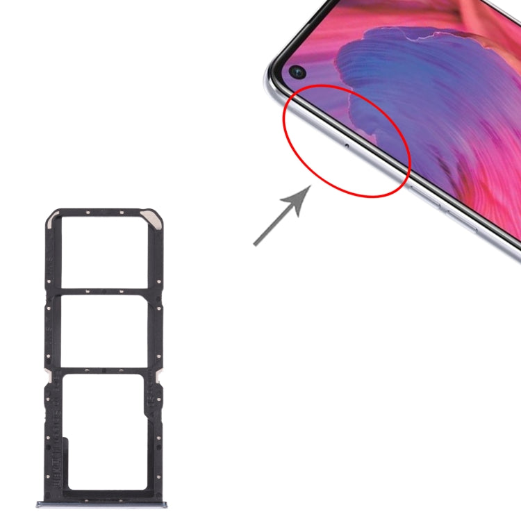 For OPPO A74 5G CPH2197 CPH2263  SIM Card Tray + SIM Card Tray + Micro SD Card Tray (Silver) - free shipping - PMC TechLife - Order now!