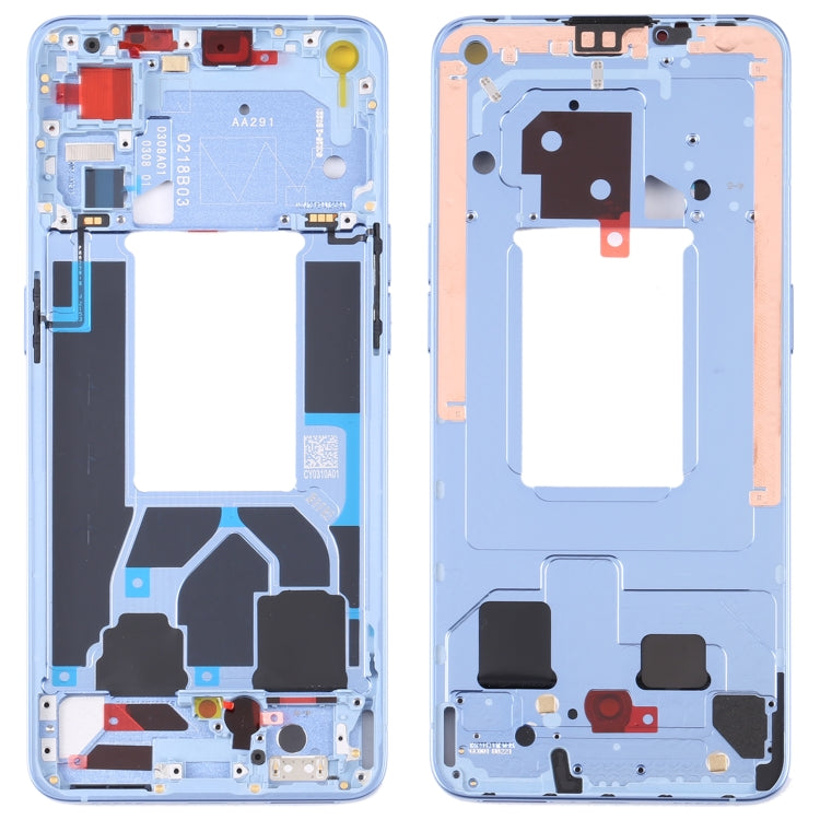 For OPPO Reno7 5G China PFJM10 Original Front Housing LCD Frame Bezel Plate (Blue) - Frame Bezel Plate by PMC Jewellery | Online Shopping South Africa | PMC Jewellery