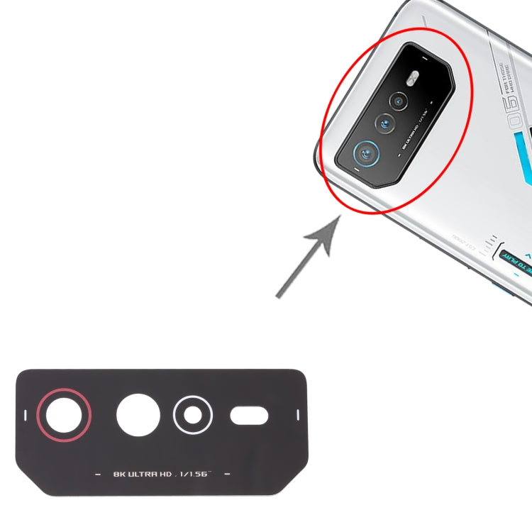 For Asus ROG Phone 6 AI2201-C AI2201-F Back Camera Lens (Black Red) - Camera by PMC TechLife | Online Shopping South Africa | PMC TechLife | Buy Now Pay Later Mobicred