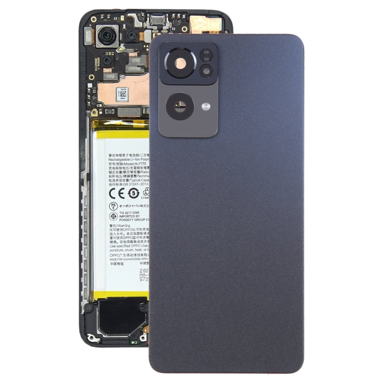 For OPPO Reno7 Pro Original Battery Back Cover with Camera Lens Cover(Black) - Back Cover by PMC Jewellery | Online Shopping South Africa | PMC Jewellery