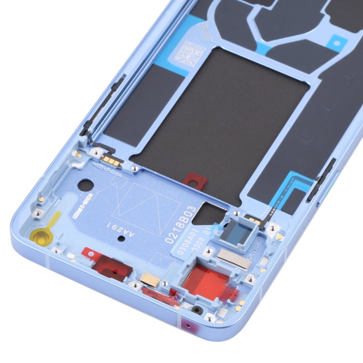 For OPPO Reno7 Pro 5G Front Housing LCD Frame Bezel Plate (Blue) - LCD Screen by PMC Jewellery | Online Shopping South Africa | PMC Jewellery