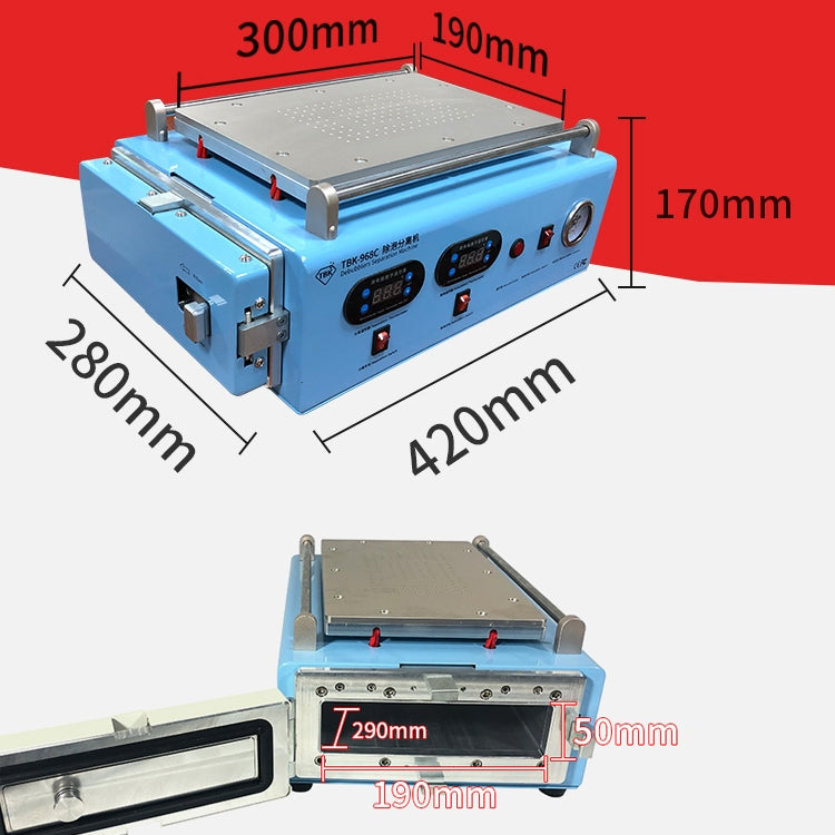 TBK-968C 220V 2 in 1 Vacuum Manual LCD Touch Screen Glass Separator Machine - free shipping - PMC TechLife - Order now!