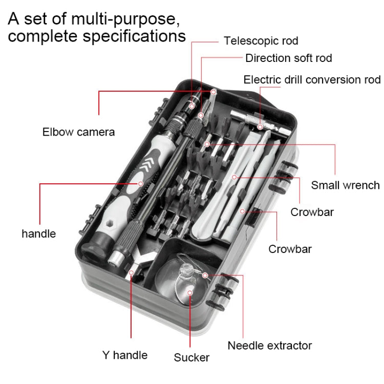 138 in 1 DIY Mobile Phone Disassembly Tool Clock Repair Multi-function Tool Screwdriver Set (Red) - free shipping - PMC TechLife - Order now!