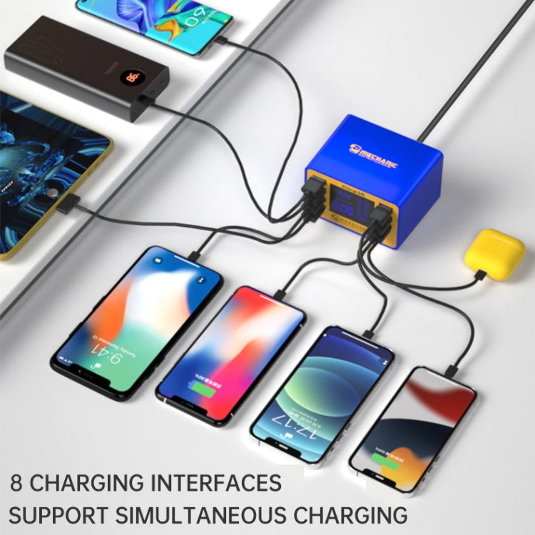 Mechanic icharge 8M QC 3.0 USB Smart Charger Support Fastcharging With LCD, EU Plug - Power Supply by MECHANIC | Online Shopping South Africa | PMC Jewellery