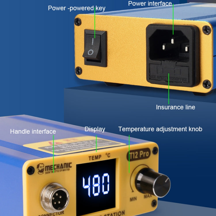 Mechanic T12 Pro Intelligent Anti-static Digital Heating Solder Station, EU Plug - Soldering Iron Stand by MECHANIC | Online Shopping South Africa | PMC Jewellery | Buy Now Pay Later Mobicred