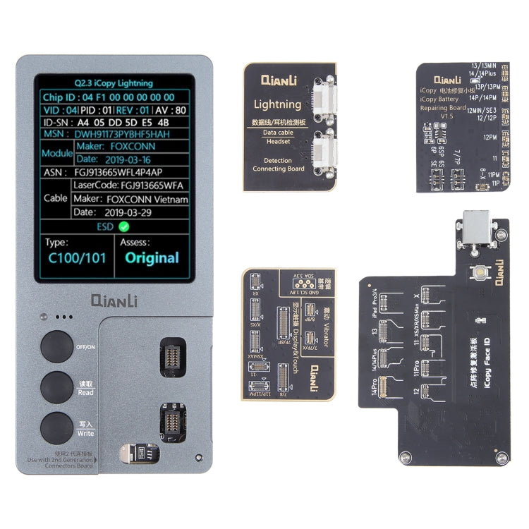 For iPhone 6 - 14 Pro Max 5 in 1 Qianli iCopy Plus 2.2 Repair Detection Programmer Set, Plug: US - Repair Programmer by QIANLI | Online Shopping South Africa | PMC Jewellery | Buy Now Pay Later Mobicred