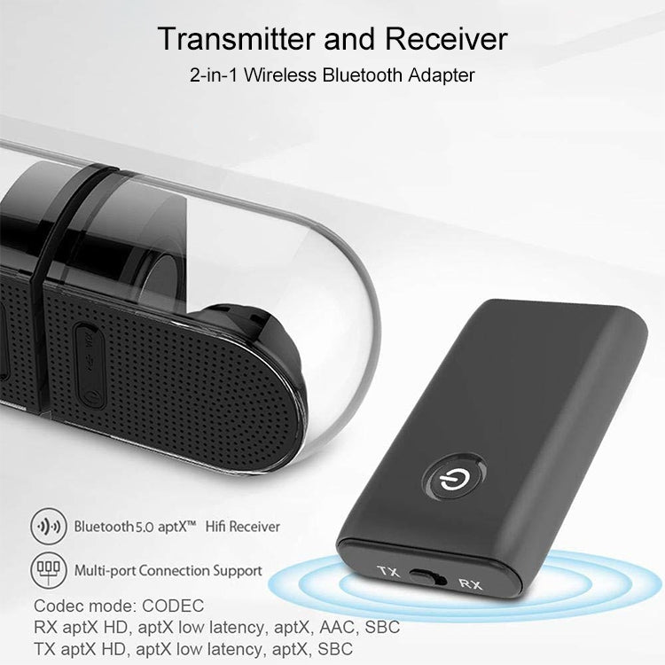 B10S Bluetooth Adapter 5.0 Bluetooth Transmitter Receiver 2 in 1 Bluetooth Adapter - Audio Receiver Transmitter by PMC Jewellery | Online Shopping South Africa | PMC Jewellery