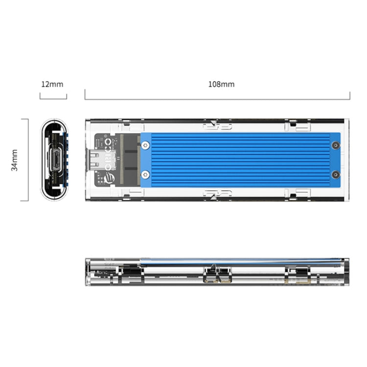 ORICO TCM2M-C3 M.2 SSD Dual Protocol Hard Disk Case - HDD Enclosure by ORICO | Online Shopping South Africa | PMC TechLife