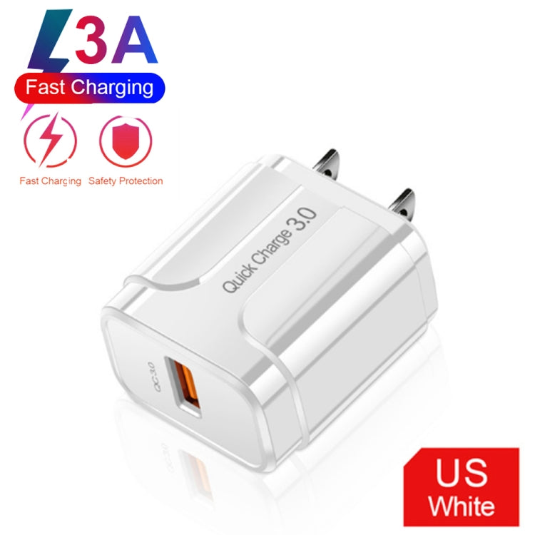Portable QC3.0 18W USB Port Universal Quick Charging Charger, US Plug(Black) - free shipping - PMC TechLife - Order now!