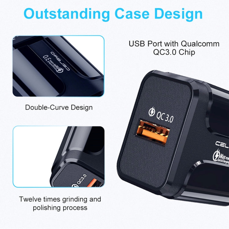 Portable QC3.0 18W USB Port Universal Quick Charging Charger, US Plug(Black) - free shipping - PMC TechLife - Order now!