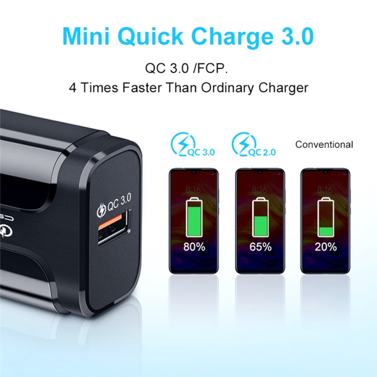 Portable QC3.0 18W USB Port Universal Quick Charging Charger, US Plug(Black) - free shipping - PMC TechLife - Order now!
