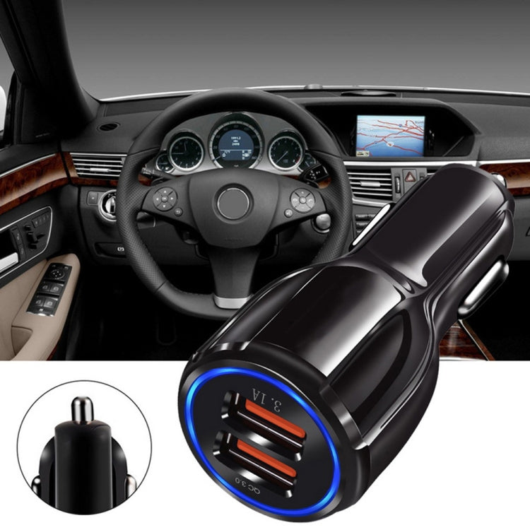 Qc3.0 Dual USB 6A Vehicle Fast Charger / Mobile Phone Tablet Fast Charging(Black) - Car Charger by PMC TechLife | Online Shopping South Africa | PMC TechLife