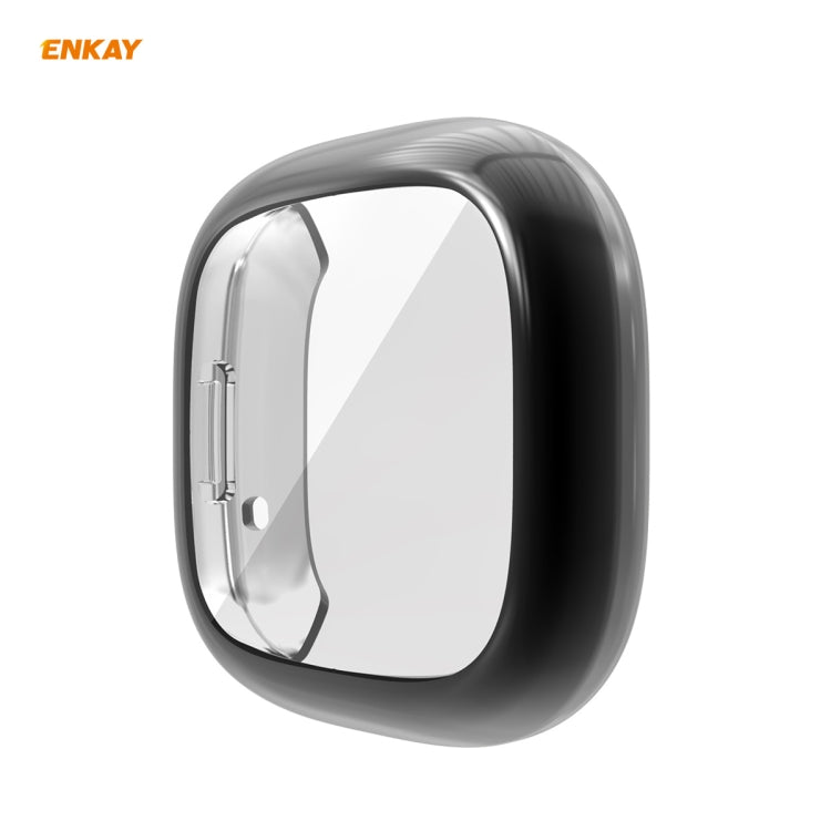 For Fitbit Versa 3 / Fitbit Sense ENKAY Hat-Prince ENK-AC8208 Full Coverage Electroplate TPU Soft Case(Black) - free shipping - PMC TechLife - Order now!