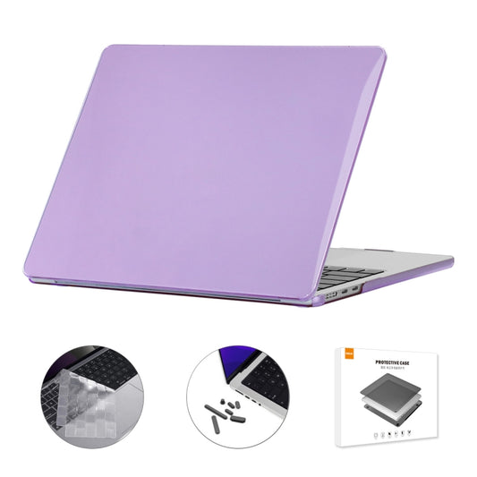 For MacBook Air 13.6 2022 A2681 EU Version ENKAY 3 in 1 Crystal Laptop Case with TPU Keyboard Film / Anti-dust Plugs (Light Purple) - MacBook Air Cases by ENKAY | Online Shopping South Africa | PMC Jewellery