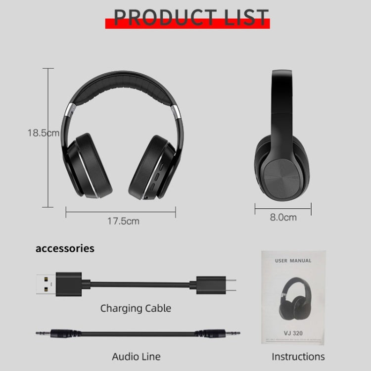 VJ320 Bluetooth 5.0 Head-mounted Foldable Wireless Headphones Support TF Card with Mic(Red) - Headset & Headphone by PMC TechLife | Online Shopping South Africa | PMC TechLife