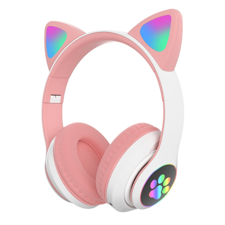 T&G TN-28 3.5mm Bluetooth 5.0 Dual Connection RGB Cat Ear Bass Stereo Noise-cancelling Headphones Support TF Card With Mic(Pink) - Headset & Headphone by T&G | Online Shopping South Africa | PMC Jewellery