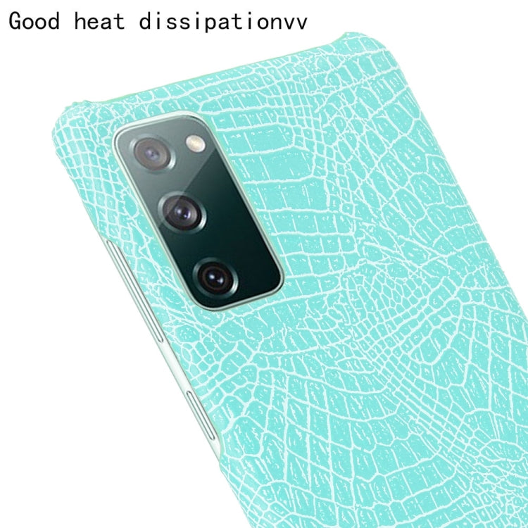 For Samsung Galaxy S20 FE Shockproof Crocodile Texture PC + PU Case(Light Green) - Galaxy S20 FE Cases by NILLKIN | Online Shopping South Africa | PMC TechLife