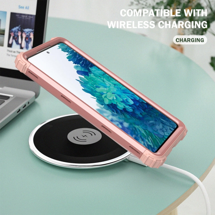For Samsung Galaxy S20 FE PC + Silicone Three-piece Shockproof Protection Case(Rose Gold) - free shipping - PMC TechLife - Order now!