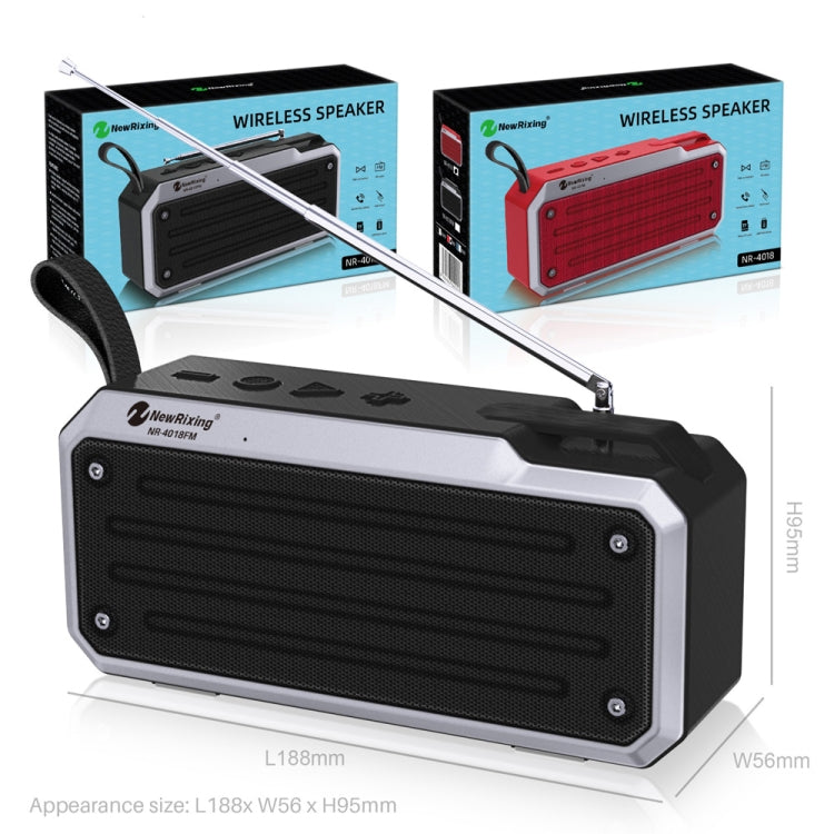 NewRixing NR4018FM TWS Portable Stereo Bluetooth Speaker, Support TF Card / FM / 3.5mm AUX / U Disk / Hands-free Call(Blue) - Mini Speaker by New Rixing | Online Shopping South Africa | PMC Jewellery