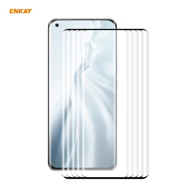 5 PCS For Xiaomi Mi 11 ENKAY Hat-Prince 0.26mm 9H 3D Explosion-proof Full Screen Curved Heat Bending Tempered Glass Film -  by ENKAY | Online Shopping South Africa | PMC Jewellery