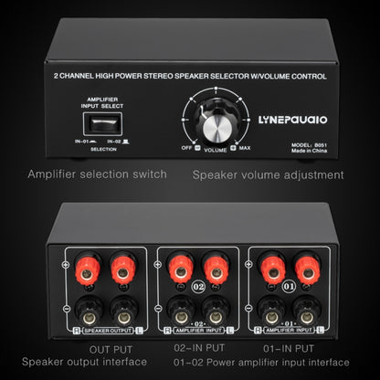 B051 2 Input And 1 Output Power Amplifier And Speaker Selection Switcher Output With Volume Adjustment 2 Power Amplifiers Audio Switcher Switch Distribution Comparator -  by PMC Jewellery | Online Shopping South Africa | PMC Jewellery