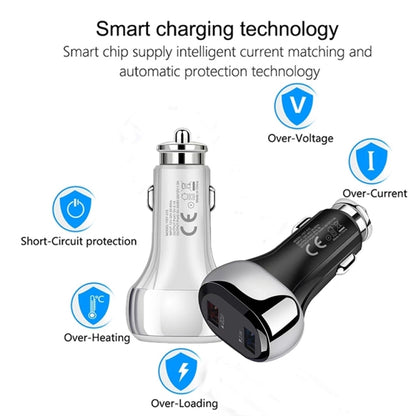 YSY-312 18W Portable QC3.0 Dual USB Mobile Phones and Tablet PCs Universal Car Charger(Black) - Car Charger by PMC Jewellery | Online Shopping South Africa | PMC Jewellery