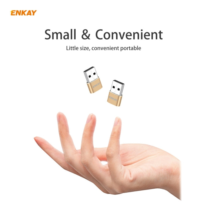 ENKAY ENK-AT105 USB Male to USB-C / Type-C Female Aluminium Alloy Adapter Converter, Support Quick Charging & Data Transmission(Black) - Type-C Adapter by ENKAY | Online Shopping South Africa | PMC Jewellery | Buy Now Pay Later Mobicred