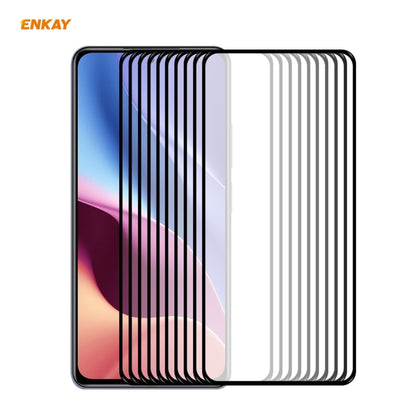 For Xiaomi Poco F3 10 PCS ENKAY Hat-Prince Full Glue 0.26mm 9H 2.5D Tempered Glass Full Coverage Film -  by ENKAY | Online Shopping South Africa | PMC Jewellery