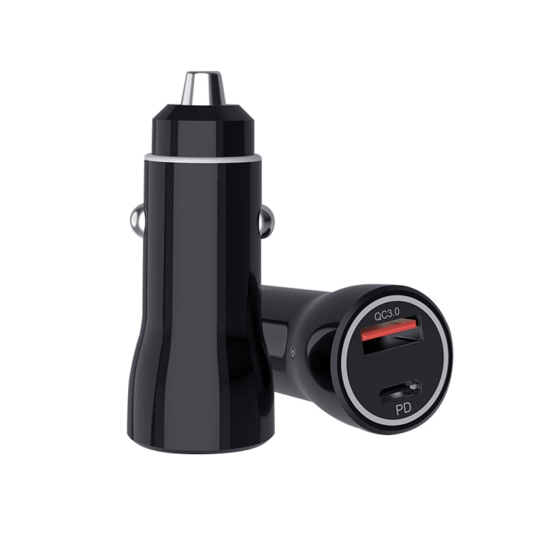 P21 Portable PD 20W + QC3.0 18W Dual Ports Fast Car Charger with USB to Type-C Cable Kit(Black) - Car Charger by PMC Jewellery | Online Shopping South Africa | PMC Jewellery