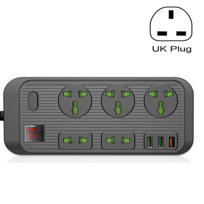 T17 3000W High-power 24-hour Smart Timing Socket QC3.0 USB Fast Charging Power Strip Socket , Cable Length: 2m, UK Plug(Black) - USB Receptacles by PMC Jewellery | Online Shopping South Africa | PMC Jewellery