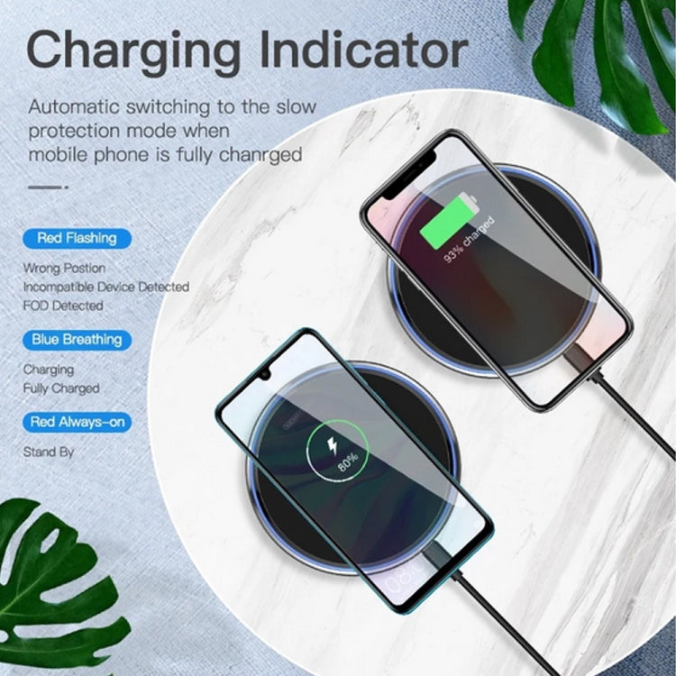 WX-69 10W Ultra-thin Wireless Charger Mirror Wireless Charger for Mobile Phone(White) - free shipping - PMC TechLife - Order now!