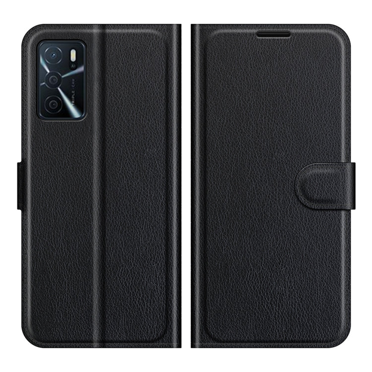 For OPPO A16 Litchi Texture Horizontal Flip Protective Case with Holder & Card Slots & Wallet(Black) - OPPO Cases by PMC TechLife | Online Shopping South Africa | PMC TechLife