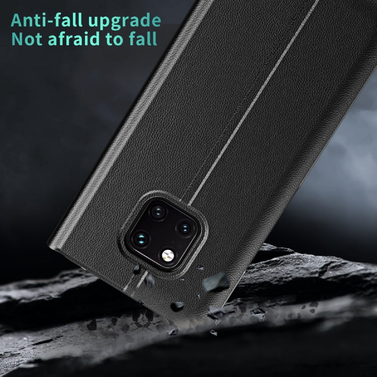 For Huawei P30 Side Electroplated Dormant Ultra-Thin Horizontal Flip Leather Case with Holder(Black) - Huawei Cases by PMC TechLife | Online Shopping South Africa | PMC TechLife | Buy Now Pay Later Mobicred