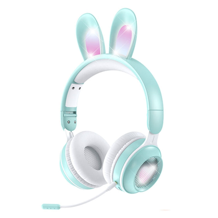 KE-01 Rabbit Ear Wireless Bluetooth 5.0 Stereo Music Foldable Headset with Mic For PC(Mint Green) - Headset & Headphone by PMC Jewellery | Online Shopping South Africa | PMC Jewellery