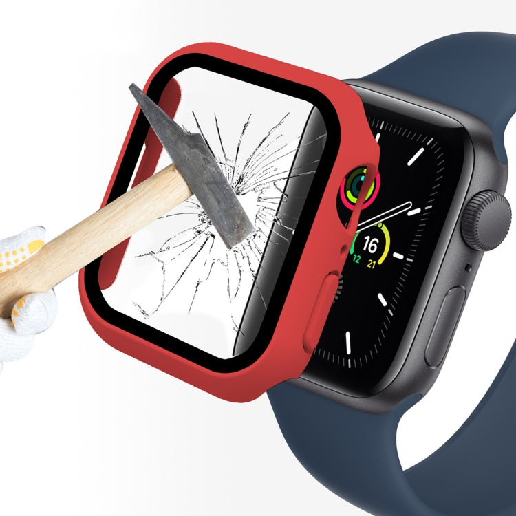 ENKAY Hat-Prince 2 in 1 PC Frame + 9H Tempered Glass Protector Full Coverage Case For Apple Watch Series 8 / 7 45mm(Red) - free shipping - PMC TechLife - Order now!