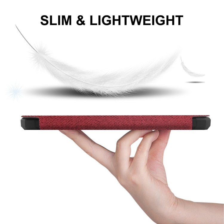 For Amazon Kindle Paperwhite 5 2021 ENKAY Solid Color Denim Texture Horizontal Flip Leather Tablet Case with Sleep / Wake-up Function(Wine Red) - free shipping - PMC TechLife - Order now!