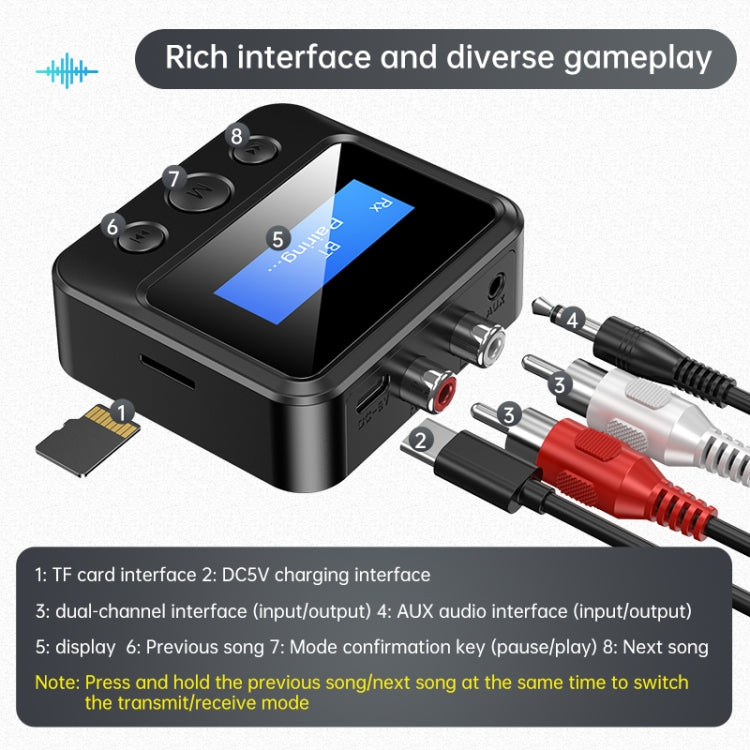 C39S Bluetooth Receiver Transmitter RCA Speaker to 3.5mm Wireless Audio Adapter - Audio Receiver Transmitter by PMC TechLife | Online Shopping South Africa | PMC TechLife