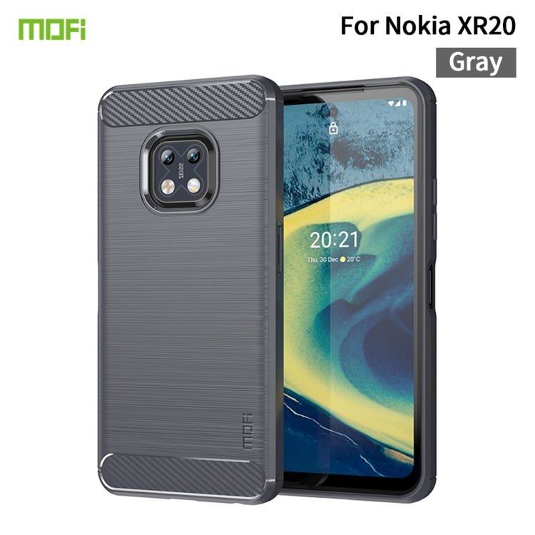 For Nokia XR20 MOFI Gentleness Series Brushed Texture Carbon Fiber Soft TPU Case(Gray) - free shipping - PMC TechLife - Order now!
