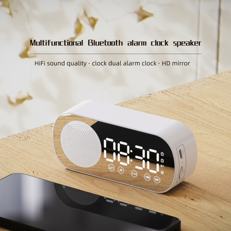 Z7 Digital Bluetooth 5.0 Speaker Multi-function Mirror Alarm Clock FM Radio(White) - Desktop Speaker by PMC TechLife | Online Shopping South Africa | PMC TechLife | Buy Now Pay Later Mobicred