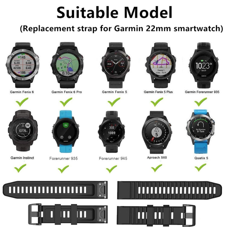 Compatible with Garmin Fenix 6 GPS Silicone Watch Band(Gray) - Watch Bands by PMC TechLife | Online Shopping South Africa | PMC TechLife | Buy Now Pay Later Mobicred