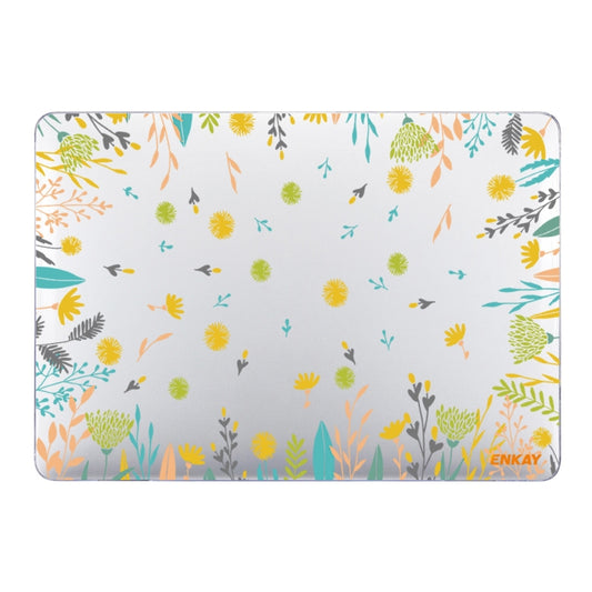 ENKAY Flower Series Pattern Laotop Protective Crystal Case For MacBook Pro 13.3 inch A1706 / A1708 / A1989 / A2159(Dandelion) - MacBook Pro Cases by ENKAY | Online Shopping South Africa | PMC Jewellery