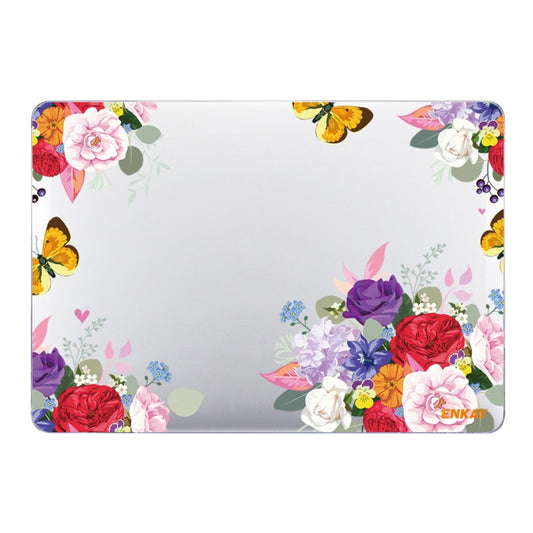 ENKAY Flower Series Pattern Laotop Protective Crystal Case For MacBook Air 13.3 inch A1932 / A2179 / A2337(Rose) - MacBook Air Cases by ENKAY | Online Shopping South Africa | PMC Jewellery