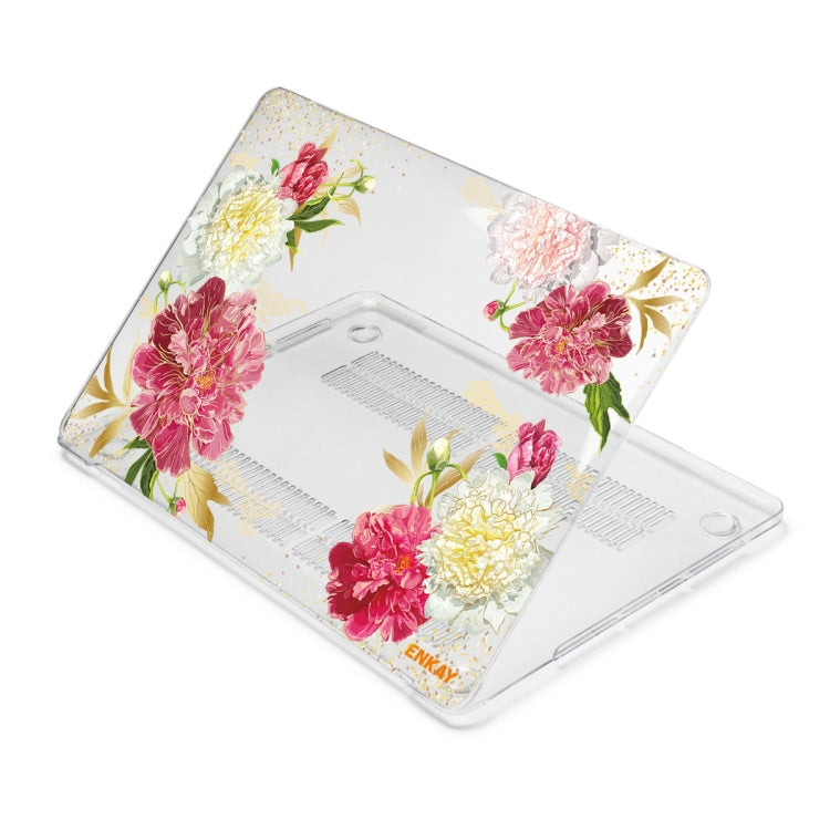 ENKAY Flower Series Pattern Laotop Protective Crystal Case For MacBook Pro 13.3 inch A2251 / A2289 / A2338 2020(Paeonia) - MacBook Pro Cases by ENKAY | Online Shopping South Africa | PMC Jewellery